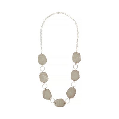 Grey areil long necklace